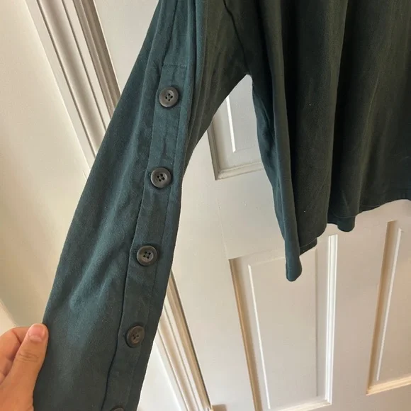 Madewell Teal Button-Sleeve Turtleneck Top - Picture 7 of 7